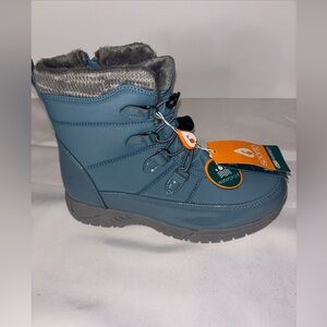 Sporto Teal Blue Insulated Boots Size 7 Ellie Waterproof Bungee Lace Thermolite